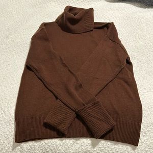Paige Brown Cold Shoulder Turtleneck Sweater, Size XS